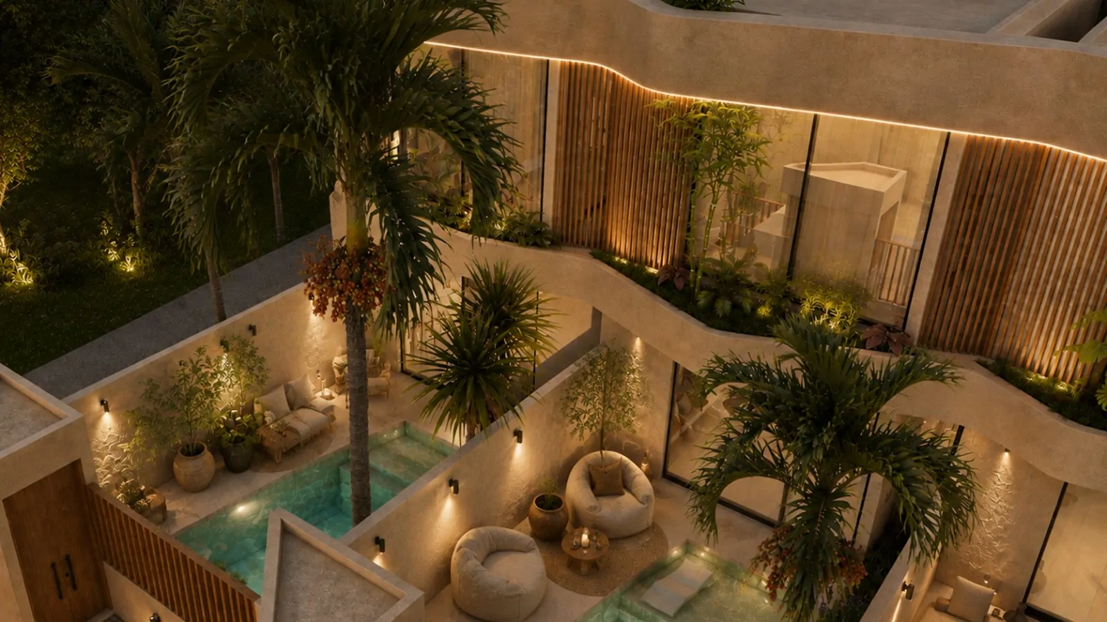 01 FACADE PALM VILLAS ALPHA VILLAS BALI
